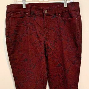 Ann Taylor Burgundy and Black Leopard Print Jeans